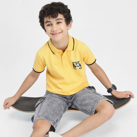 Mickey Boys Polo Tees  | Yellow