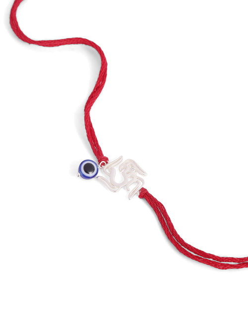 925 Silver-Ohm & Evil Eye Rakhi for Kids