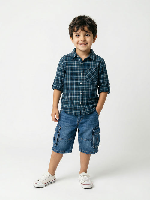 Boy's Shirts Multi Full sleeve Spread Collar
