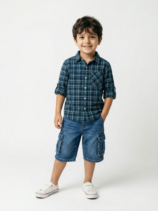 Boy's Shirts Multi Full sleeve Spread Collar