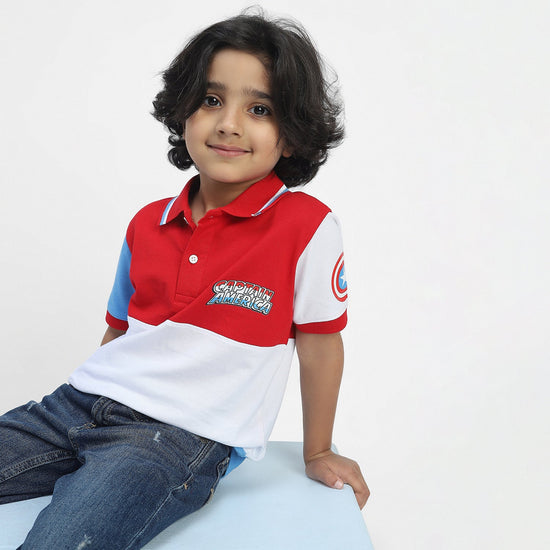 Captain America Boys Polo Tees  | Multi Color