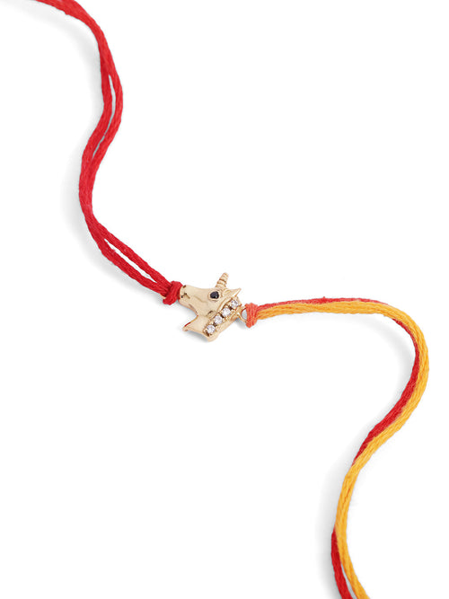 925 Silver-Unicorn Rakhi for Kids in Cubic Zirconia
