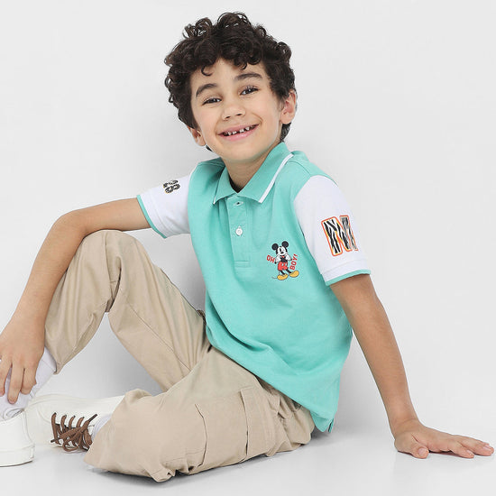 Mickey Boys Polo Tees  | Olive Green