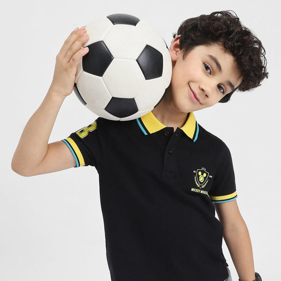 Mickey Boys Polo Tees  | Black