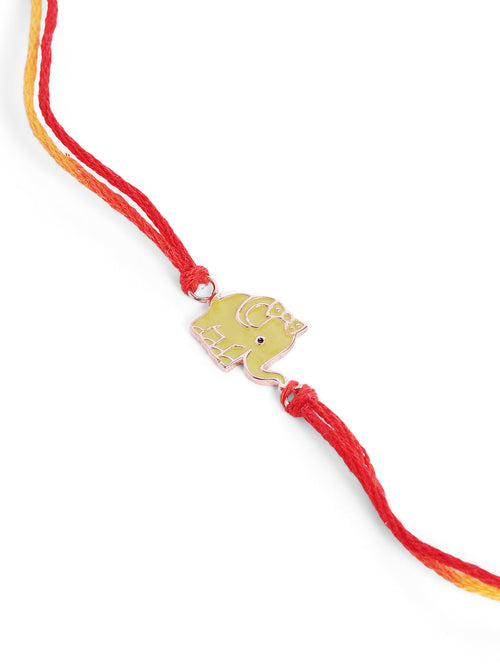 925 Silver-Enamel elephant Rakhi for Kids