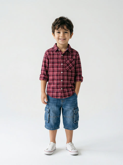 Boy's Shirts Multi Full sleeve Spread Collar