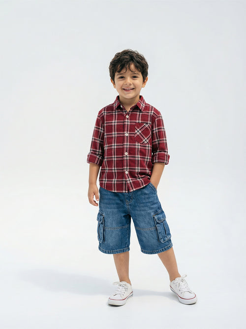 Boy's Shirts Multi Full sleeve Spread Collar