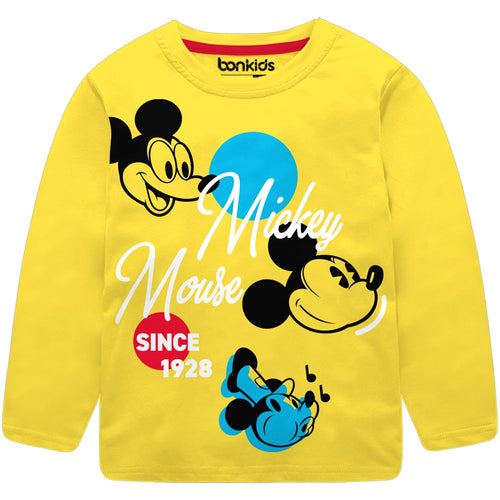 Mickey Yellow Full Sleeve Boys T-SHIRT