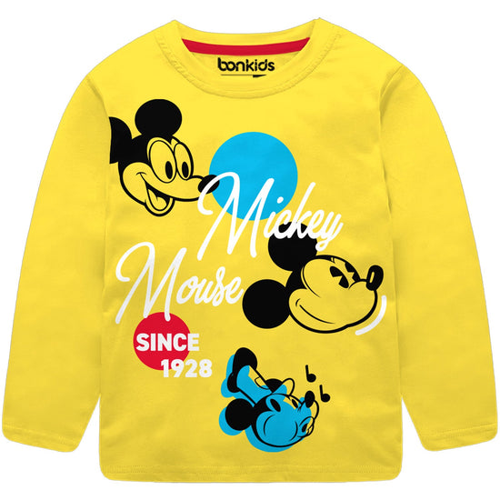 Mickey Yellow Full Sleeve Boys T-SHIRT