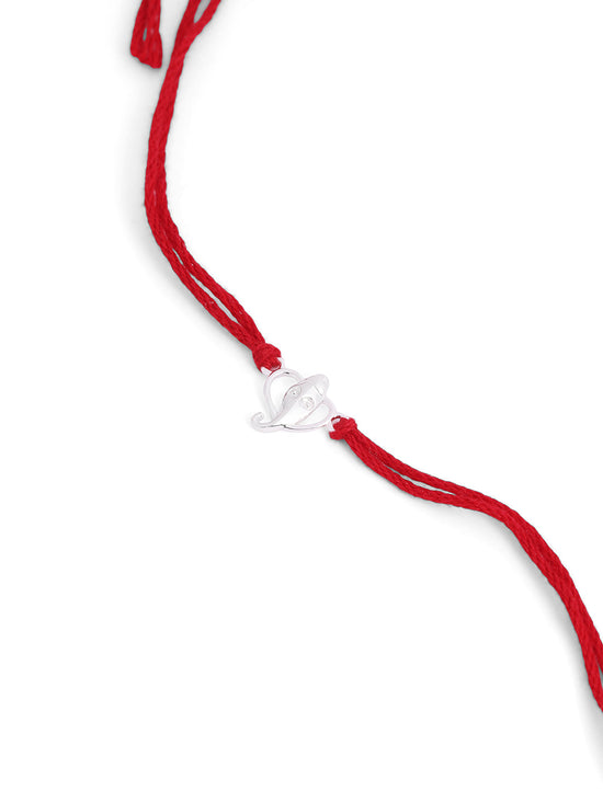 925 Silver-Ganesha Rakhi for Kids in Cubic Zirconia