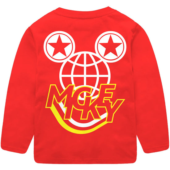 Mickey Red Full Sleeve Boys T-SHIRT