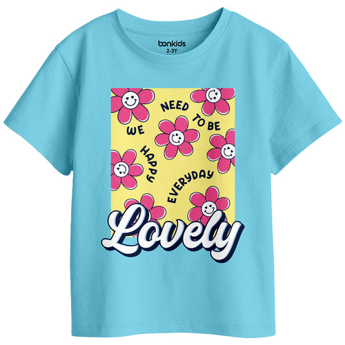 Girls Graphic Printed Pack Of 5 Tees