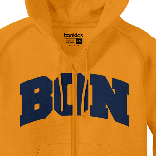 BOYS Embroidery Orange ZIPPER HOODIE