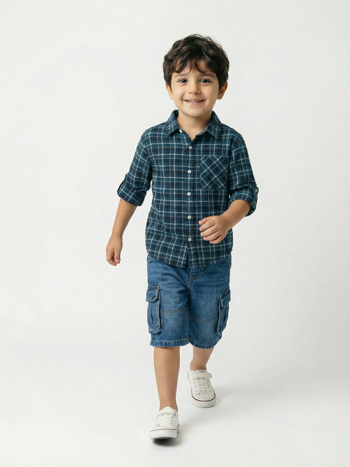 Boy's Shirts Multi Full sleeve Spread Collar