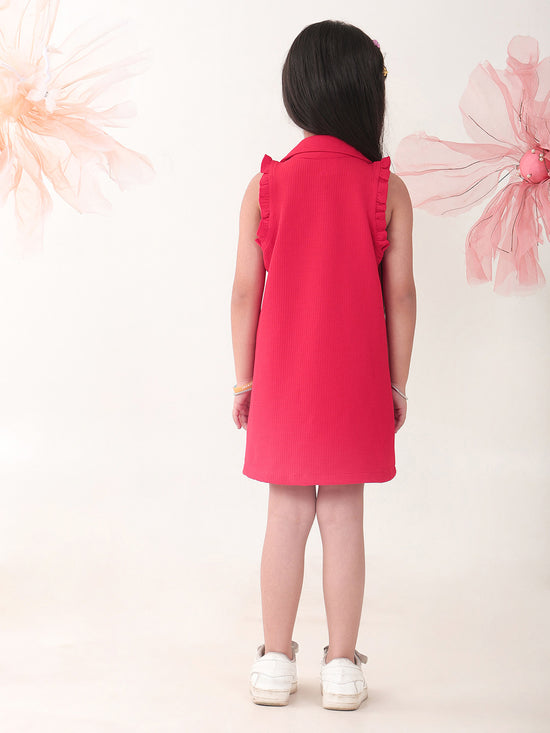 Girls Dresses Red Sleeveless Round