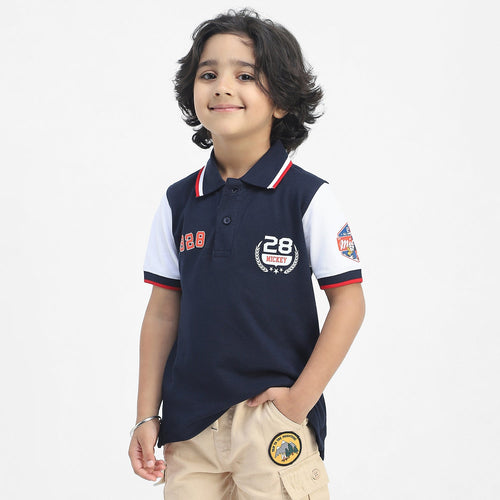 Mickey Boys Polo Tees  | Navy Blue