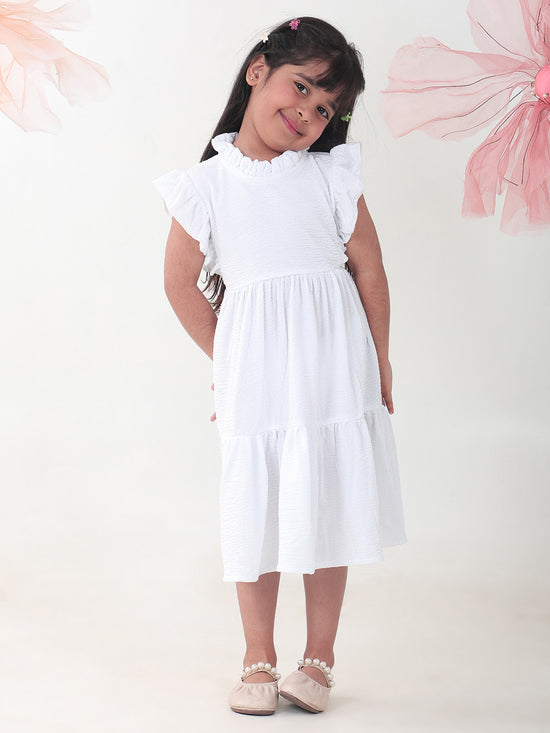 Girls Dresses White Sleeveless Round