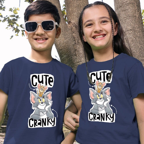 Cute Cranky Bro & Sis Siblings Tees