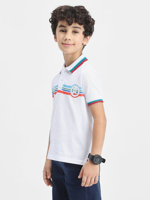 Avengers Boys Polo Tees  | White