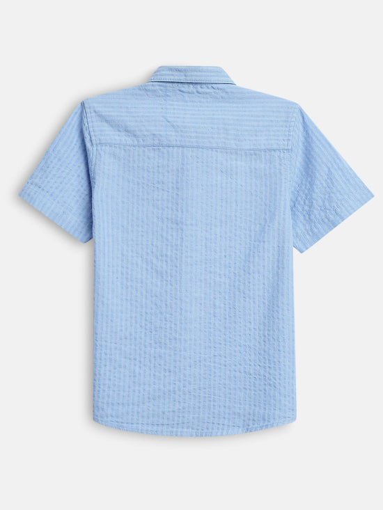 Boys Shirts Blue Half Sleeve