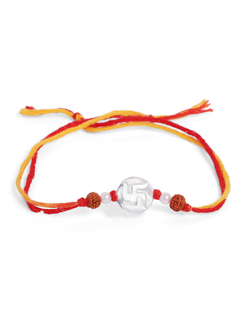 925 Silver-Swastik Rakhi for Kids