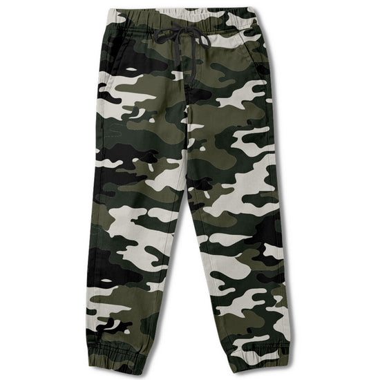 Boys Green Camo Denim Jogger