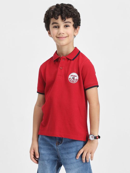 Mickey Boys Polo Tees  | Maroon