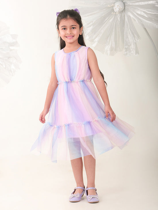 Girls Dresses Multicolor Sleeveless Round