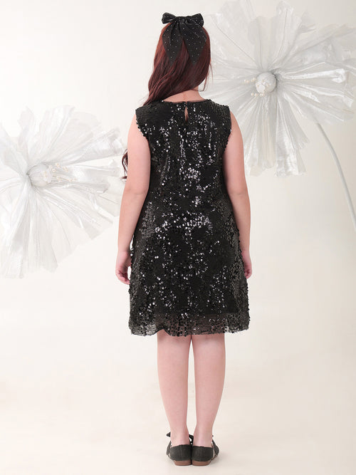 Girls Dresses Black Sleeveless Round