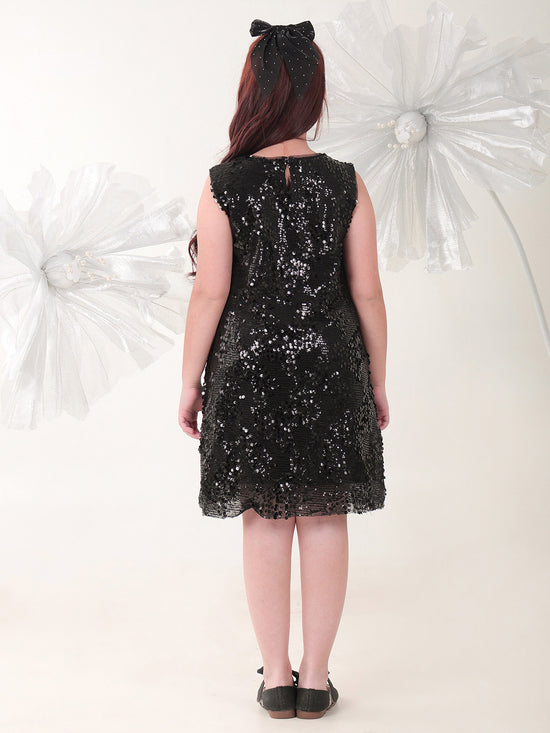 Girls Dresses Black Sleeveless Round