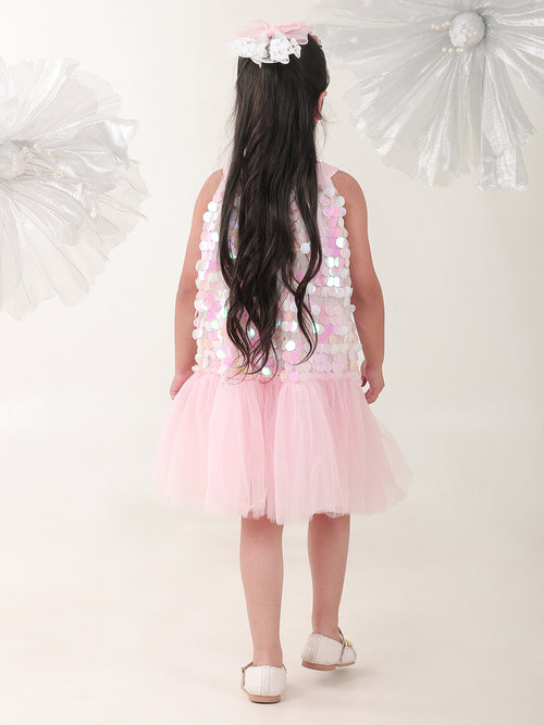 Girls Dresses Pink Sleeveless Round