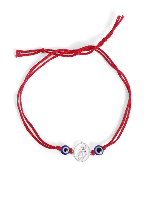925 Silver-ohm & evil eye Rakhi for Kids