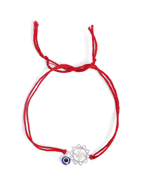 925 Silver-Swastik evil eye Rakhi for Kids