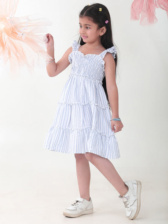 Girls Dresses Blue Sleeveless Round