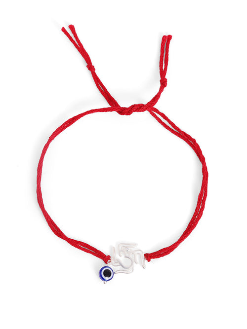 925 Silver-Ohm & Evil Eye Rakhi for Kids