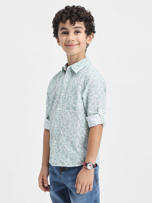 Boys Printed Shirt | Green, White