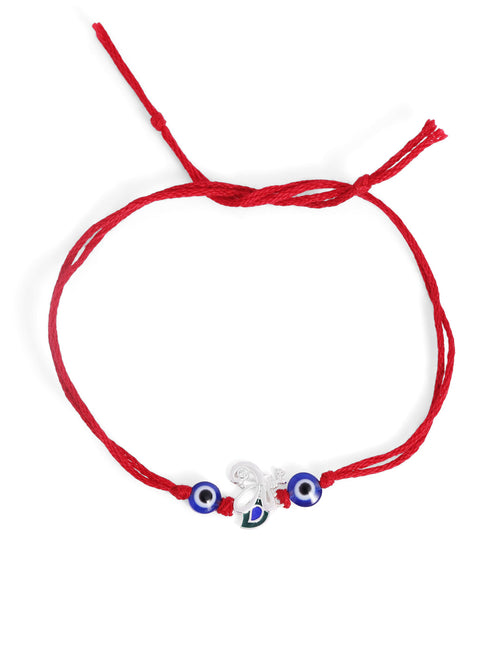 925 Silver-flute & peacock feather Rakhi for Kids