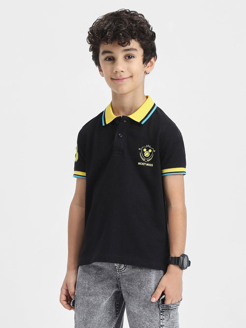 Mickey Boys Polo Tees  | Black