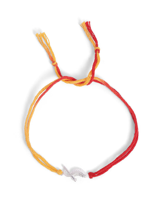 925 Silver-flute & peacock feather Rakhi for Kids