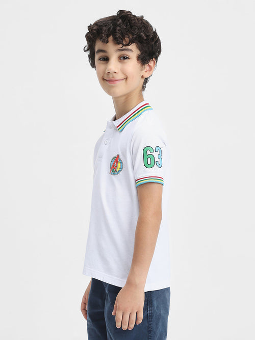 Avengers Boys Polo Tees  | White