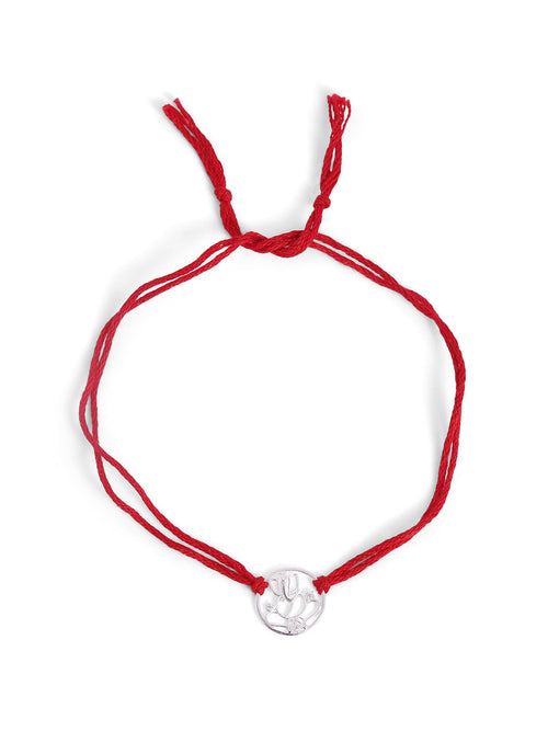 925 Silver-Ganesha Rakhi for Kids in Cubic Zirconia