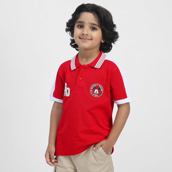 Mickey Boys Polo Tees  | Red