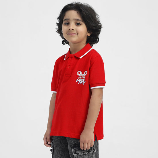 Mickey Boys Polo Tees  | Red