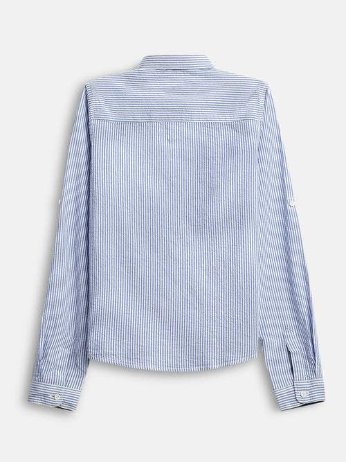 Boys Shirts Blue Stripes