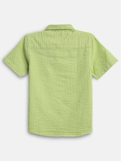 Boys Shirts Green Half Sleeve