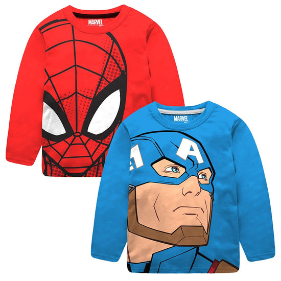 Spiderman & Capt America Combo Boys T-SHIRT