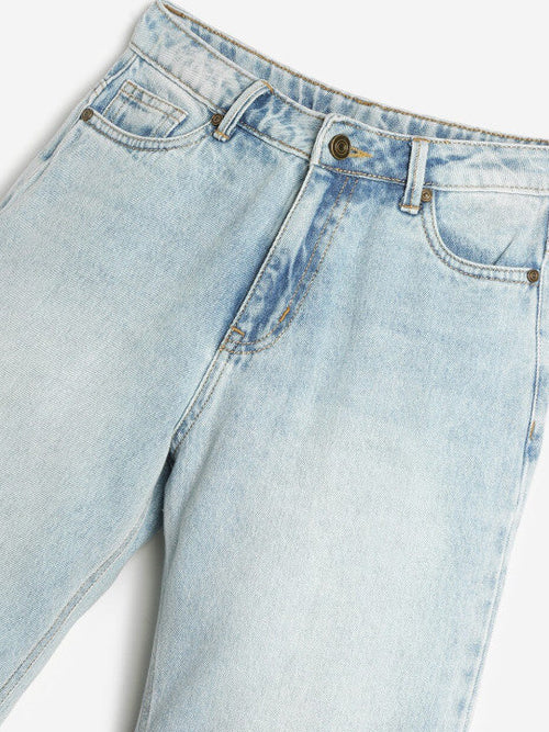 Girls Jean Heavy Fade Clean Look Cotton Jeans
