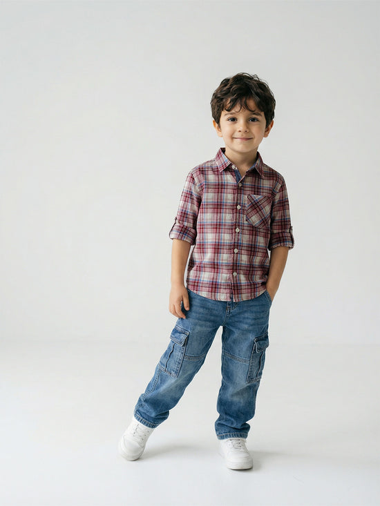 Boy's Shirts Multi Full sleeve Spread Collar