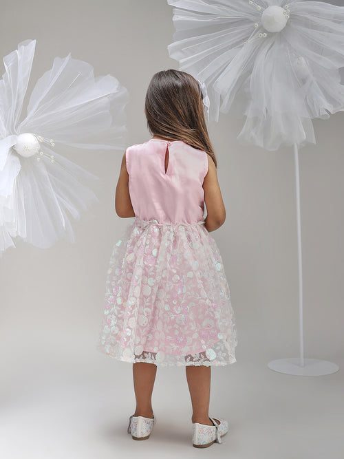 Girls Pink Satin Dress Premium Soft Fabric Party Wear