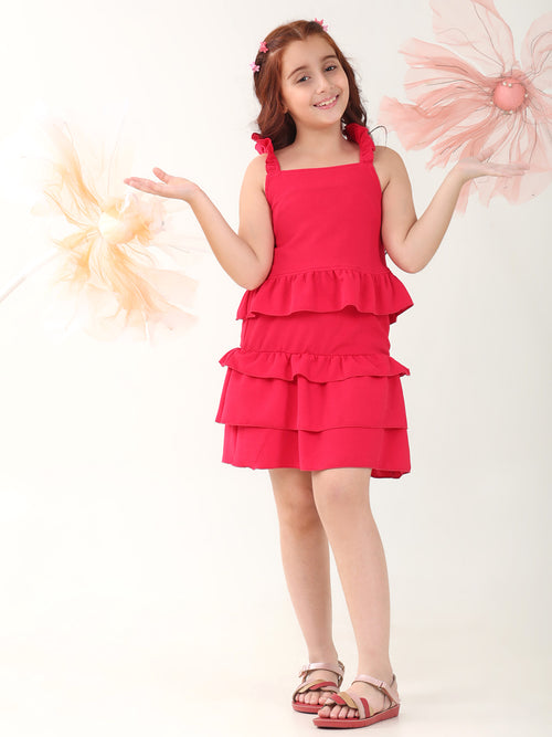 Girls Clothing Set Pink Sleeveless Round Neck